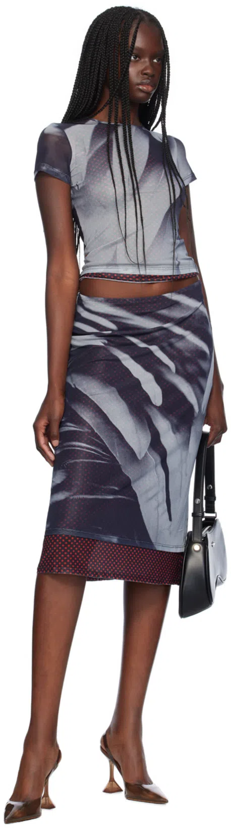 DIESEL Curved Black Play Clutch With Glossy Finish And Magnetic Closure