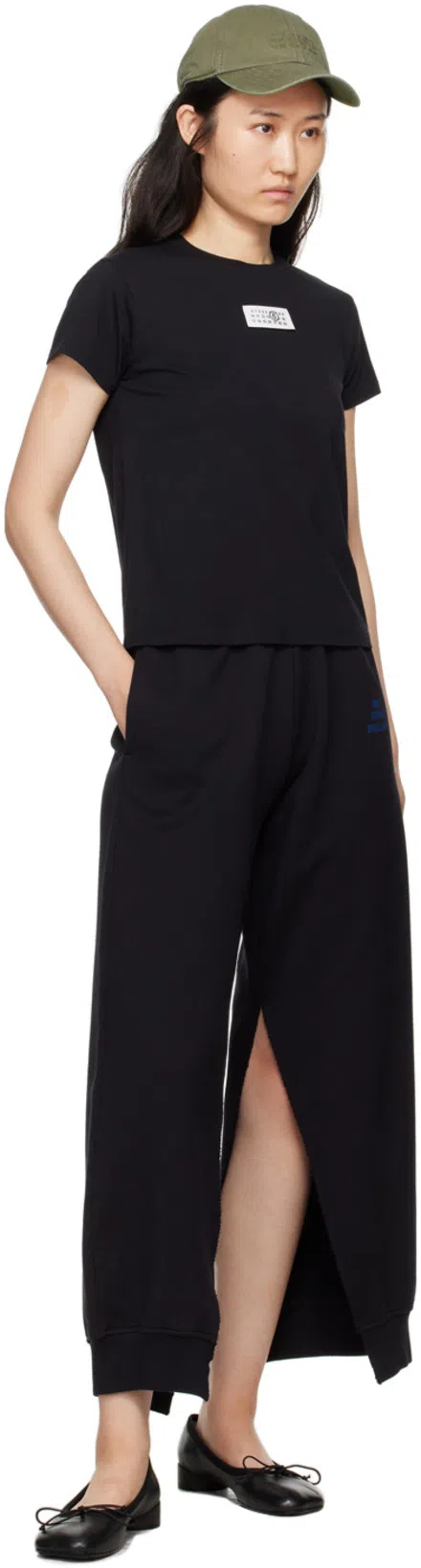 MM6 MAISON MARGIELA Mm6 By Maison Margiela Numeric Cotton Jersey T-shirt In Black