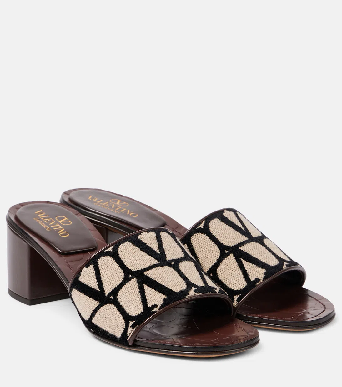 VALENTINO GARAVANI Vlogo Signature Block-heel Mules In Black