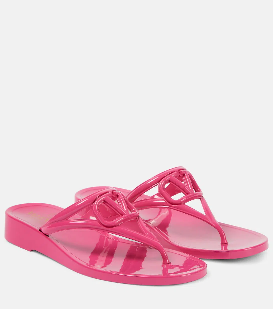 VALENTINO GARAVANI Vlogo Signature Rubber Thong Sandals In Pink