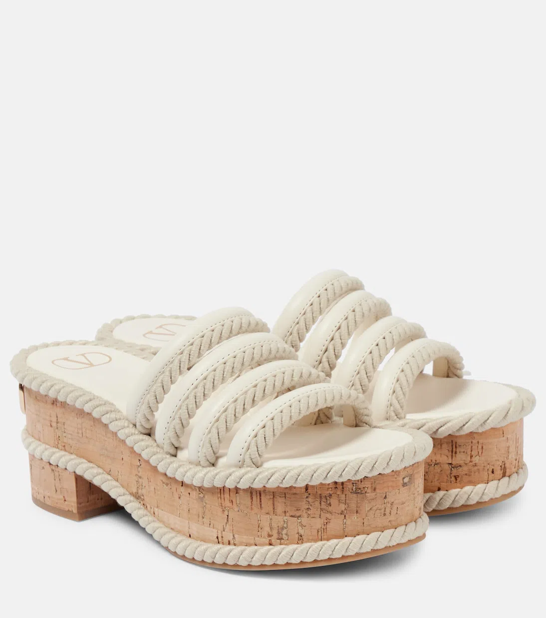 VALENTINO GARAVANI Vlogo Platform Slide Sandal In Ivory