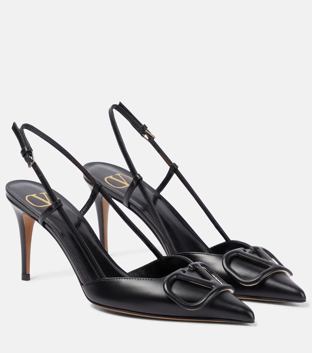 VALENTINO GARAVANI Valentino Vlogo Signature Leather Slingback Pump In Animal Print