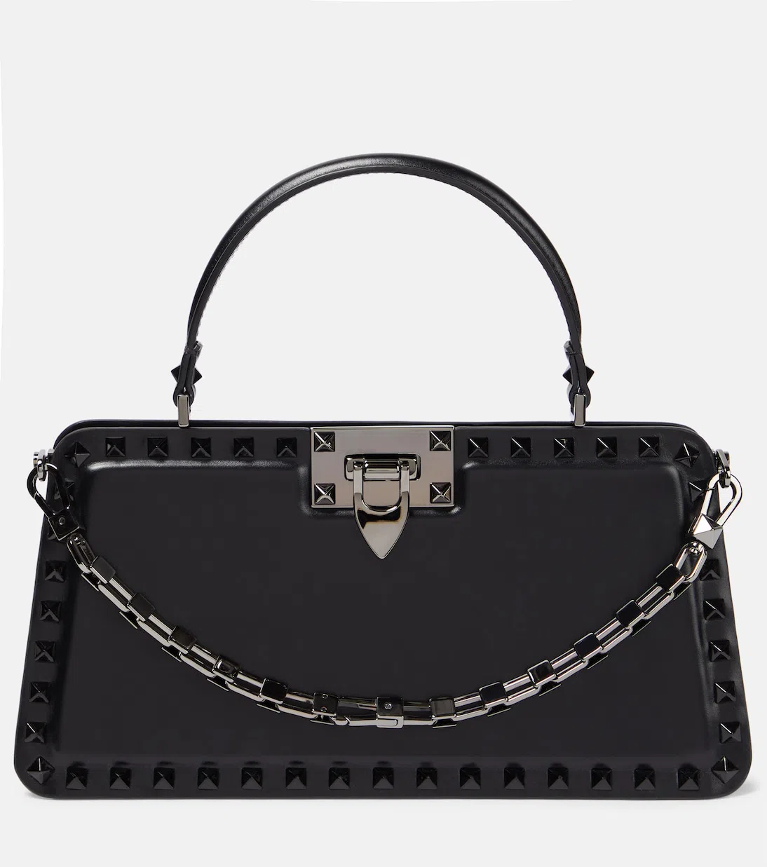 VALENTINO GARAVANI Rockstud M-way Calfskin Derby With Matching Studs Woman Black 39