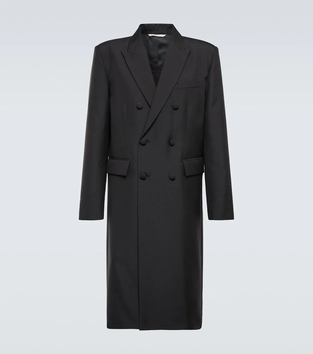 VALENTINO Structured Double-breasted Tech Coat In Black
