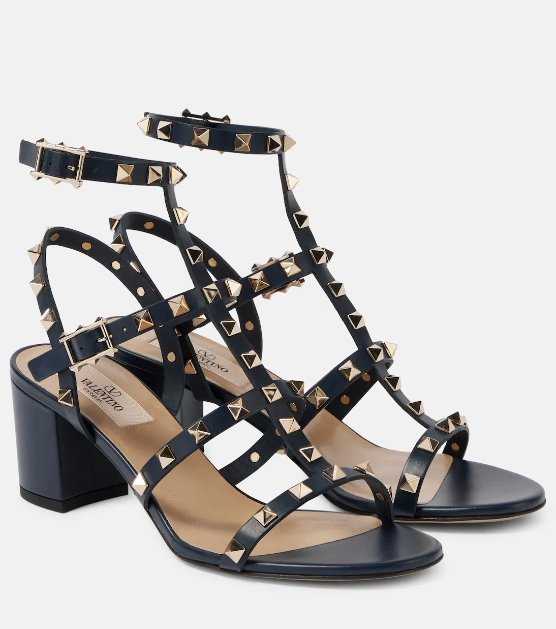VALENTINO GARAVANI Garavani Rockstud 60 Leather Sandals In Black