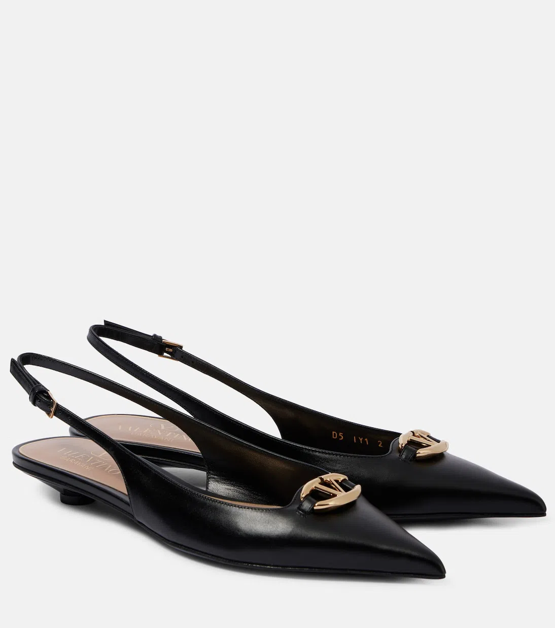 VALENTINO GARAVANI Valentino Vlogo Signature Leather Slingback Pump In Black