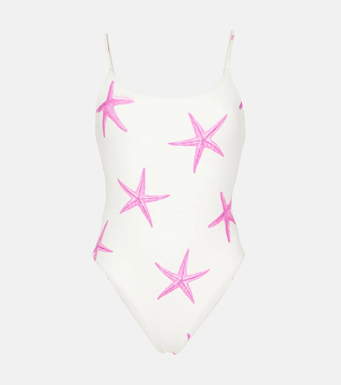 VALENTINO Starfish Printed Swimsuit In Ivory Pink