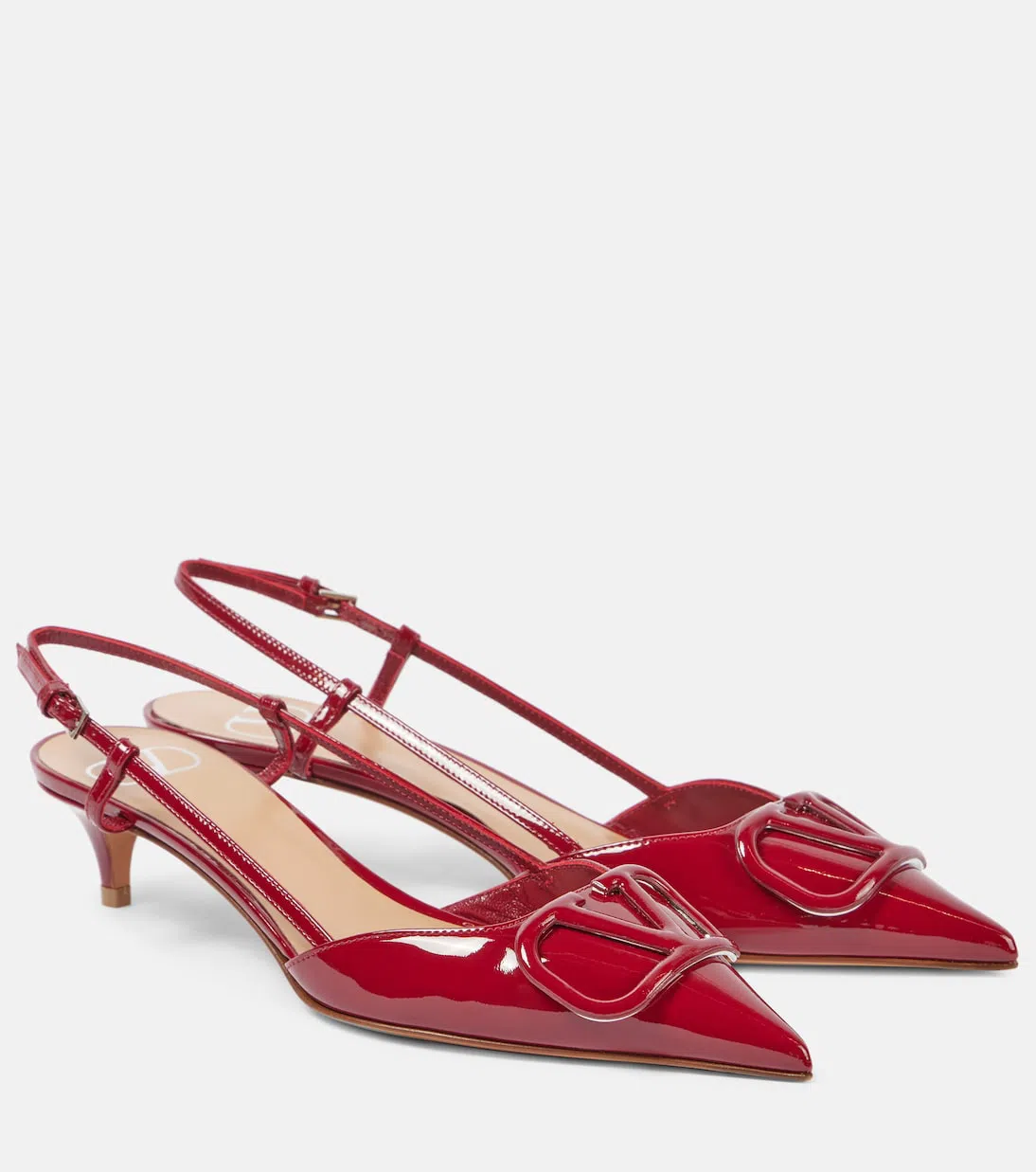 VALENTINO GARAVANI Red Vlogo Signature Slingback Heels In Y9q Deep Scarlet