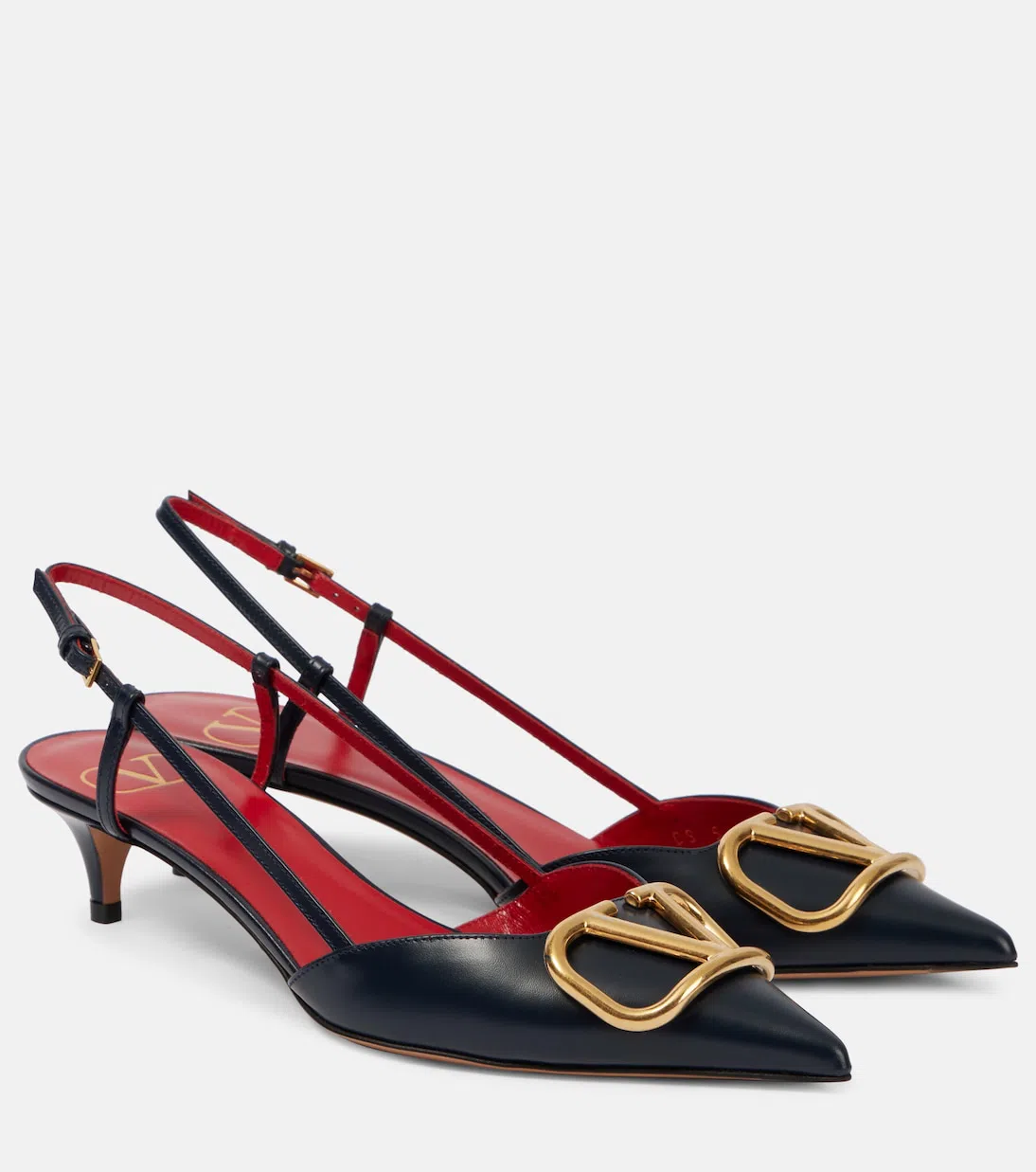 VALENTINO GARAVANI Valentino Vlogo 40 Velvet Slingback Pump In Black