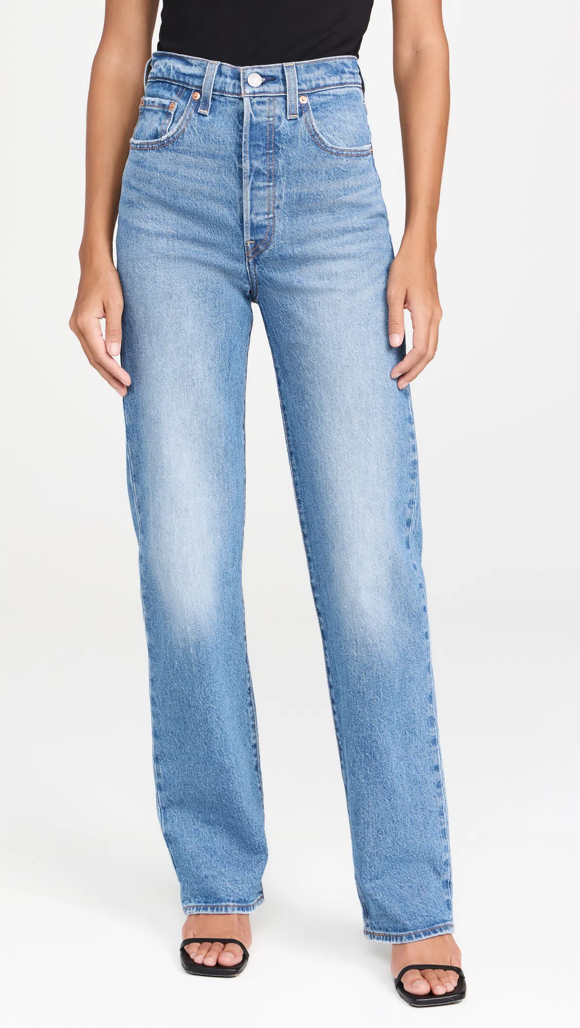 LEVI'S 501 Curve High Rise Straight Jeans In Lucid Dream In Blue