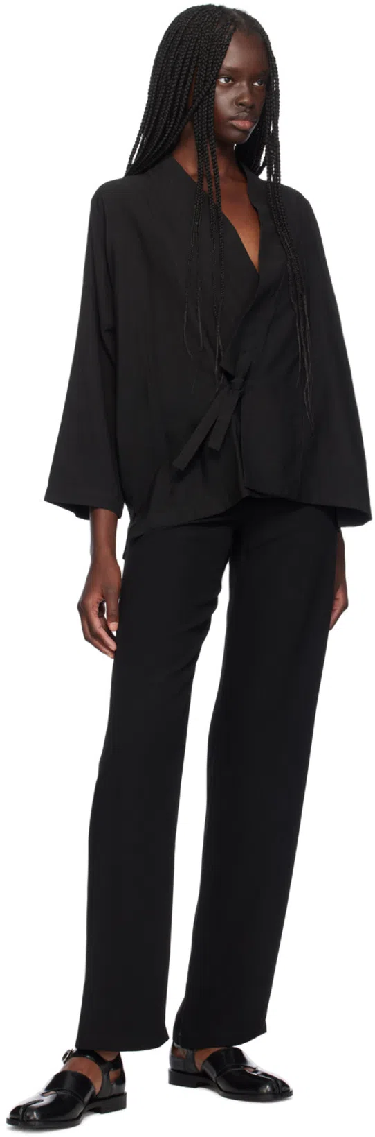 MAISON MARGIELA Tabi Leather Sandals Woman Black In T8013 Black