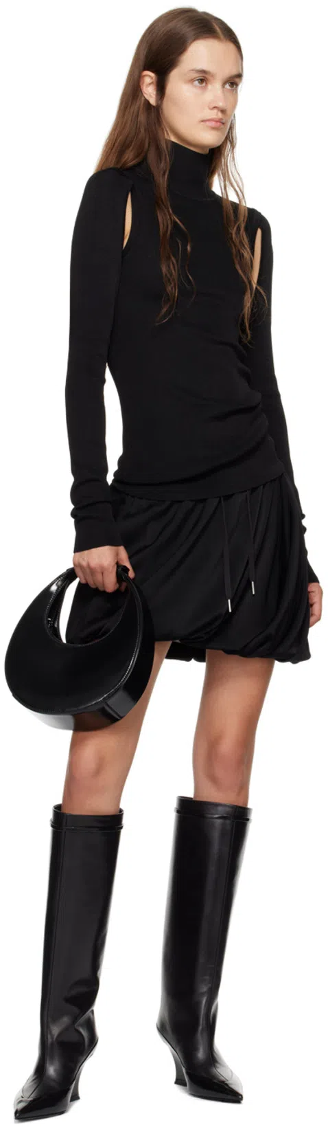 HELMUT LANG Air Cut-out Turtleneck Jumper In Black