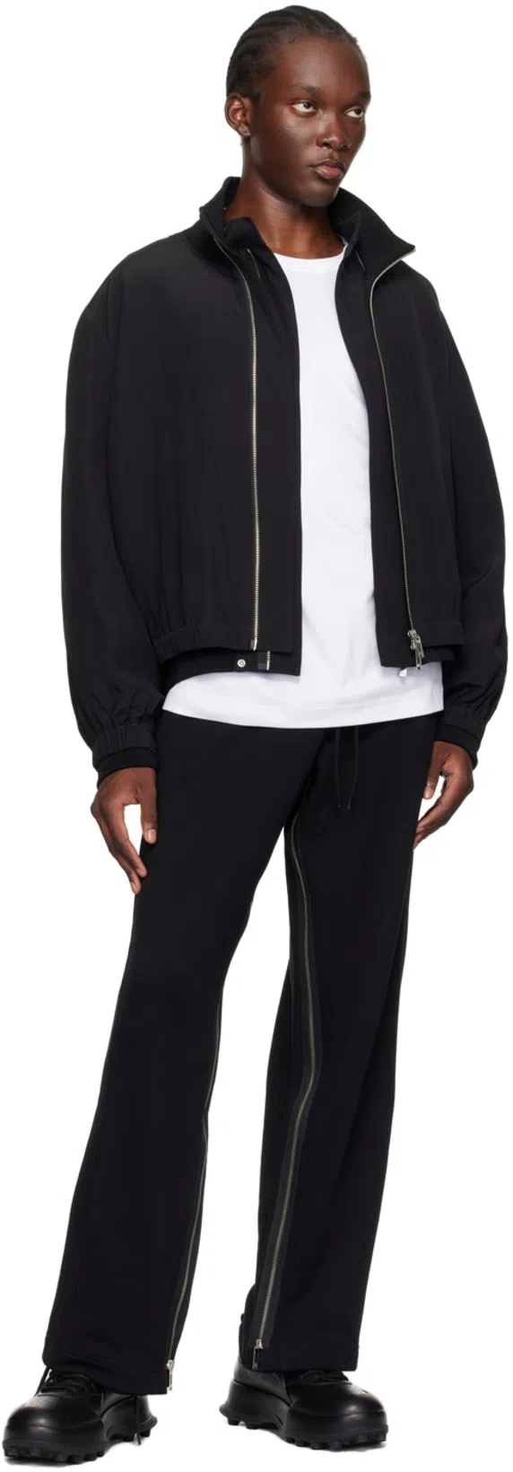 HELMUT LANG Layered Silk Bomber Jacket In Multi