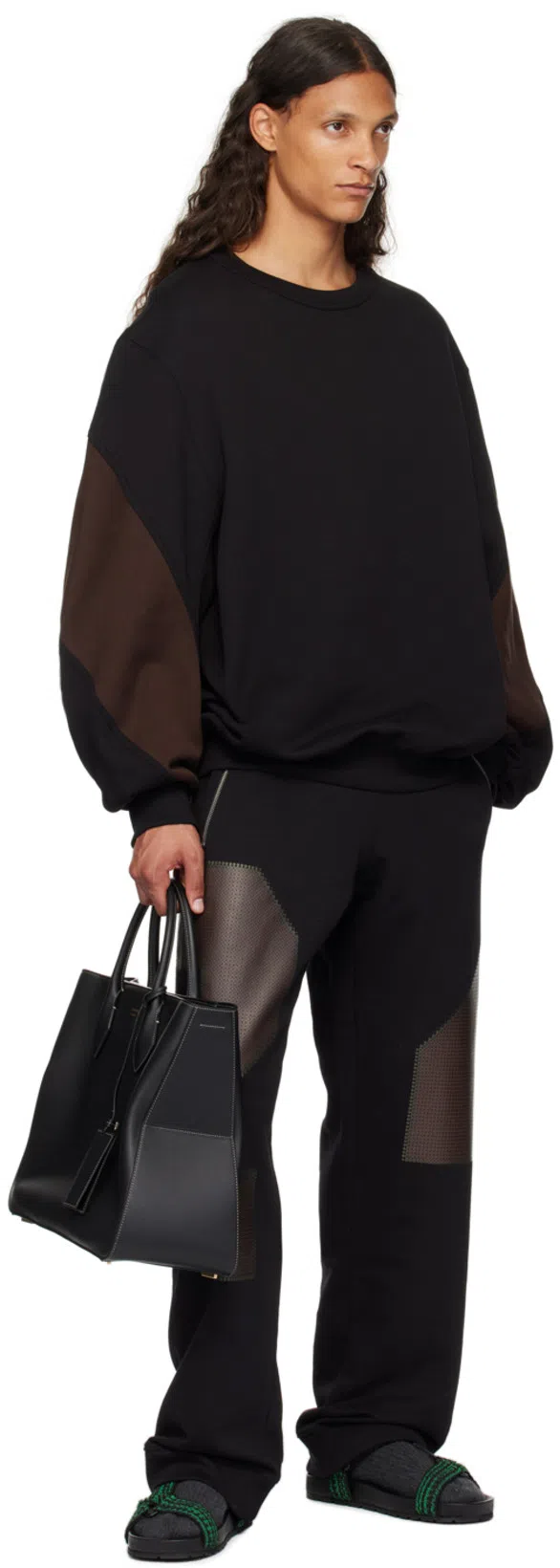 FERRAGAMO Large Calfskin Tote Bag In Black