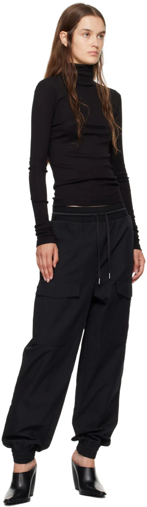 BOTTEGA VENETA Leather Tex Mules With Covered Heel 10cm In Black