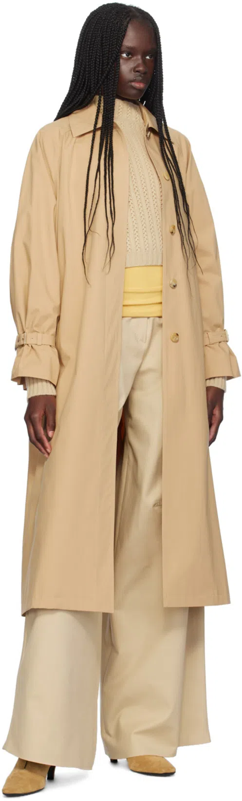 TOTÊME 55mm The Wide Shaft Suede Boots In 焦糖色