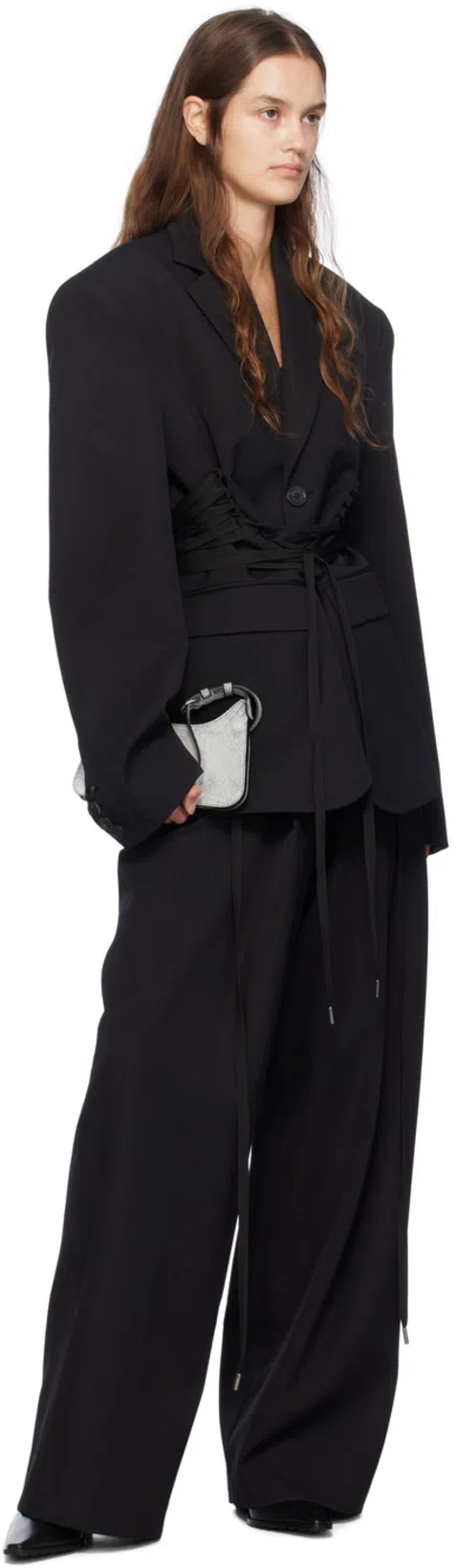 BOTTEGA VENETA Leather Tex Mules With Covered Heel 10cm In Black