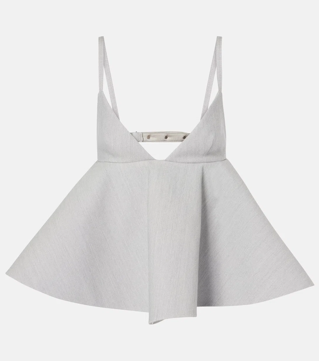 JACQUEMUS Le Haut Vela Peplum Top In Grey