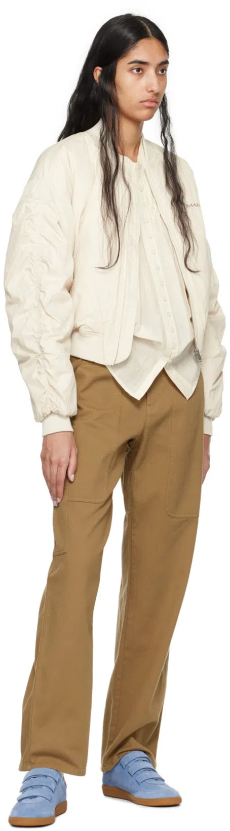 ISABEL MARANT Beth Mixed Leather Triple-grip Sneakers In Blue White