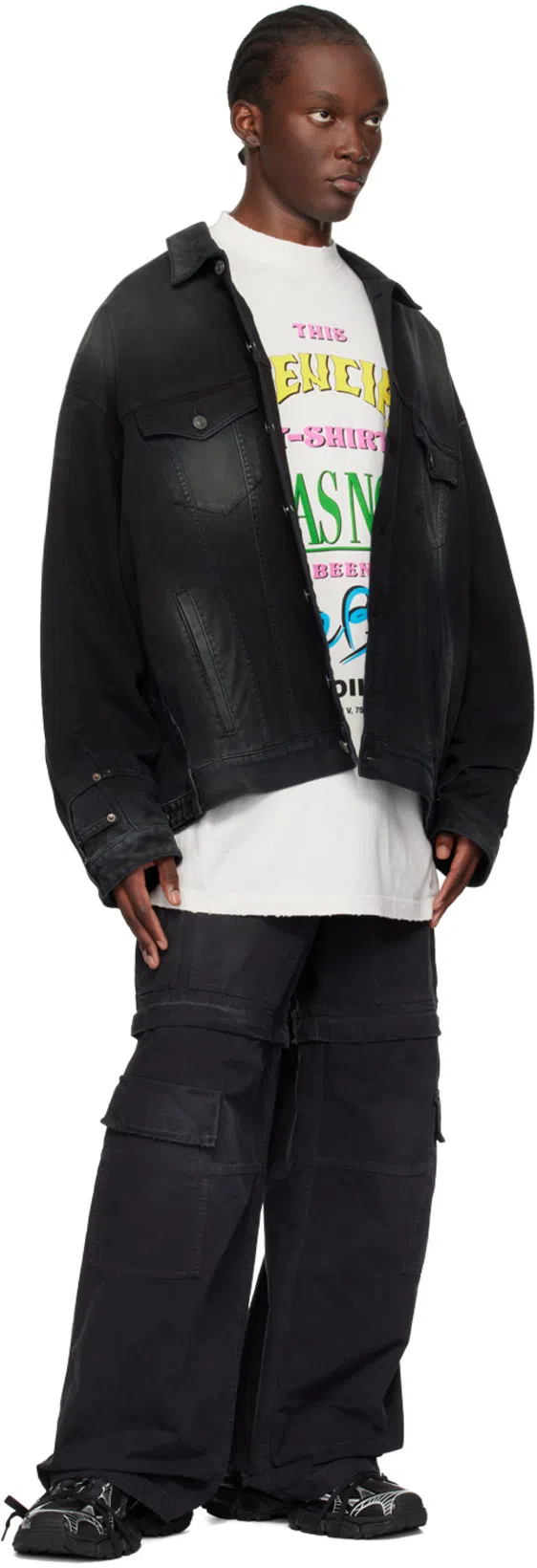 BALENCIAGA Deconstructed Denim Jacket In Black