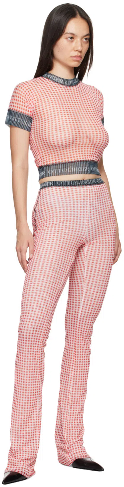 OTTOLINGER Red Check T-shirt In Gingham Print