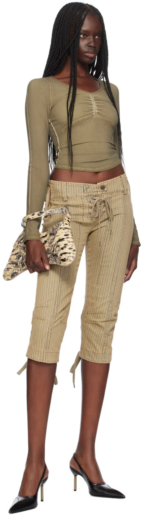 KNWLS Khaki Ghost Long Sleeve T-shirt In Olive