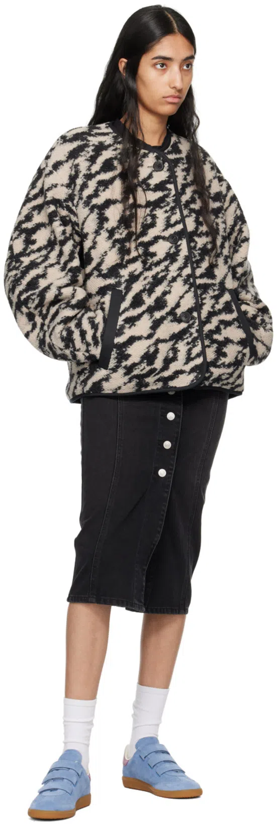 ISABEL MARANT Beth Mixed Leather Triple-grip Sneakers In Blue White