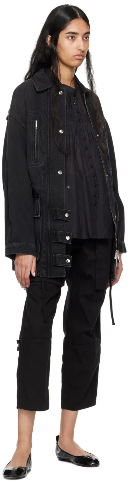 ISABEL MARANT Logo-plaque Leather Ballerina Shoes In Black