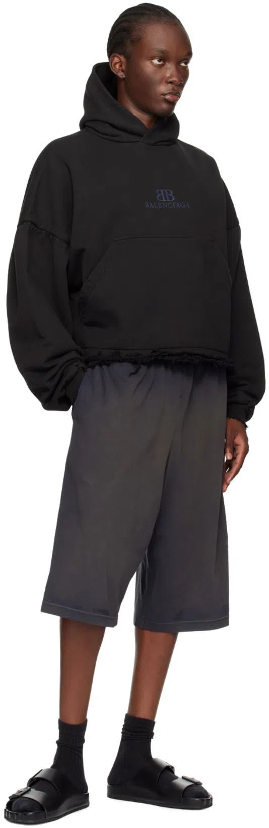 BALENCIAGA Smooth Leather Sunday Slides For A Chic In Black