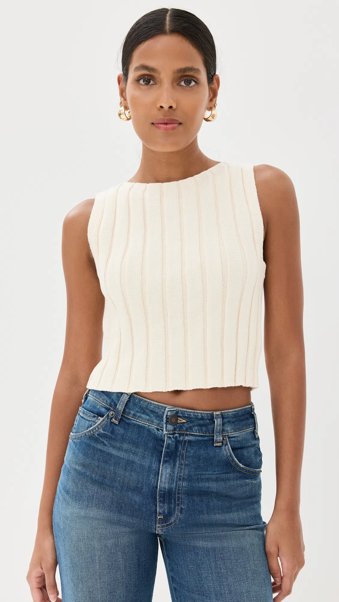 REFORMATION Womens Fior Di Latte Dusk Boat-neck Stretch Organic-cotton Top In White