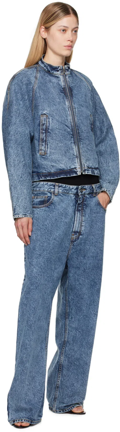 ALAÏA Round Jacket In Blue