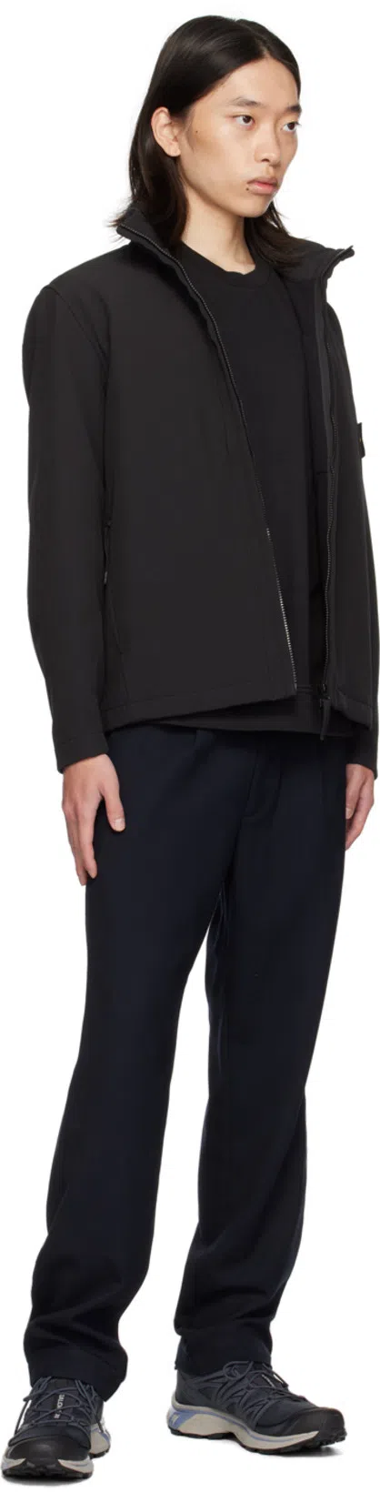 STONE ISLAND Cotton Sweatshirt With Removable Logo Patch In Black