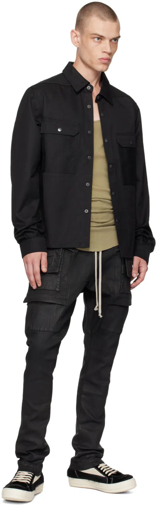 RICK OWENS DRKSHDW Pantaloni Double Cargo Jumbo Belas In Black