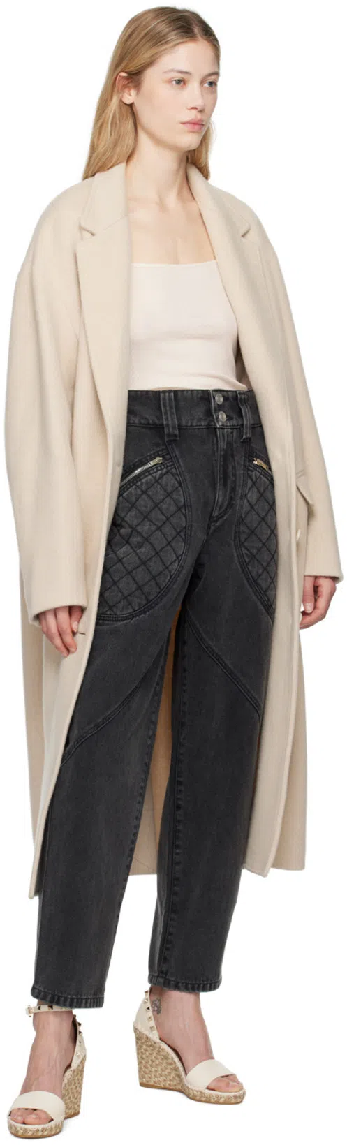 VALENTINO GARAVANI Valentino Rockstud 125 Grainy Leather Wedge Espadrille In White