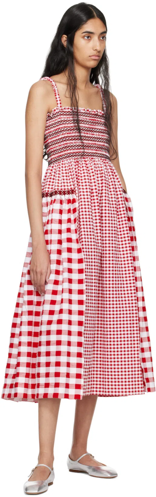 AEYDE Silver Uma Leather Mary-jane Ballerina Flats In Metallic