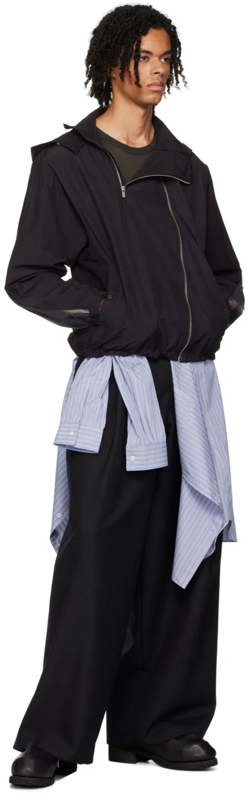 DRIES VAN NOTEN Wide-leg Tailored Trousers In 900 Black