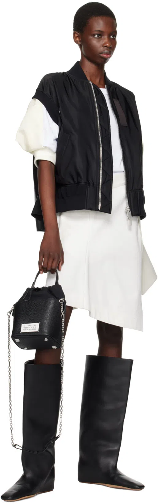 SACAI Nylon Twill Vest In Blue