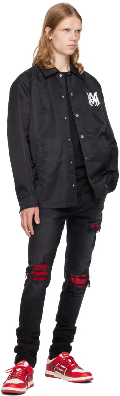 AMIRI Low Top Sneakers Contrast Panels In Red