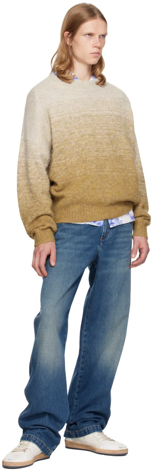 GOLDEN GOOSE Ballstar White Low Top Sneakers With Star Patch On The Side And Maxi Lettering On The Rear In Leathe