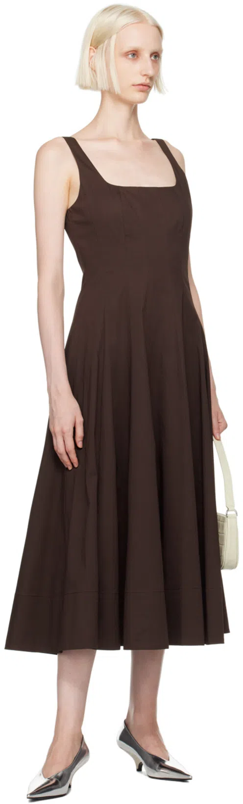 STAUD Wells Poplin Dress In Black