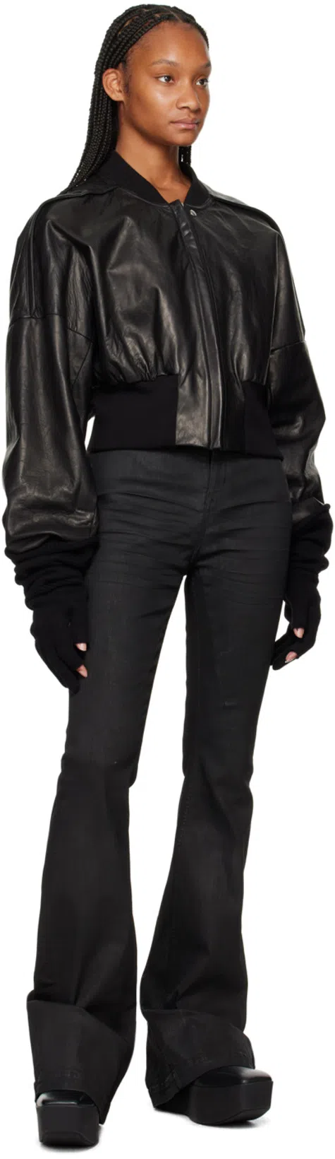 RICK OWENS DRKSHDW High-waisted Flared Jeans In Black