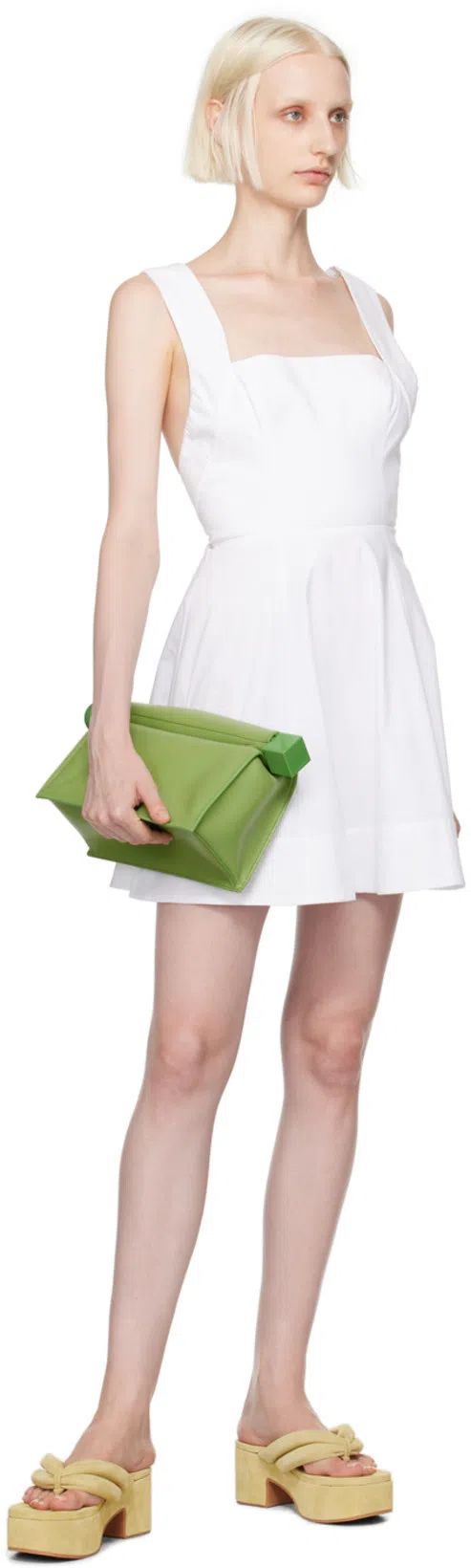 JACQUEMUS Womens Green La Petite Pochette Rond Leather Clutch Bag