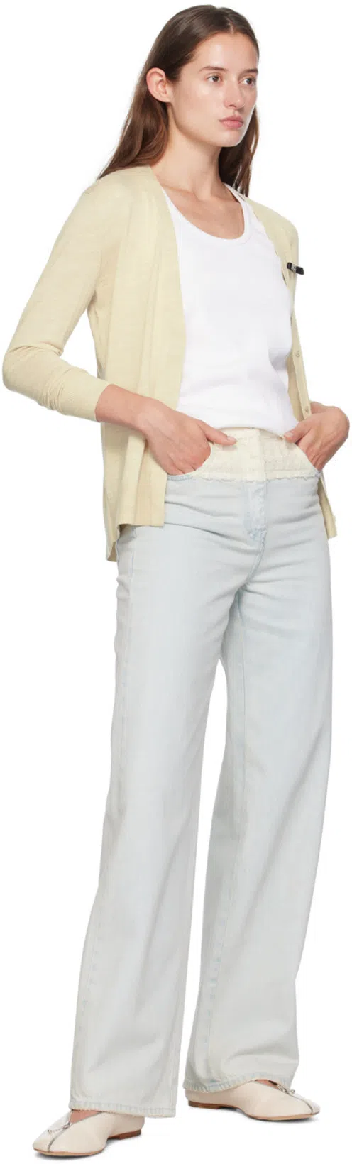 GIVENCHY Oversized Jeans In Mixed Denim And Tweed With 4g Liquid Detail In Blue