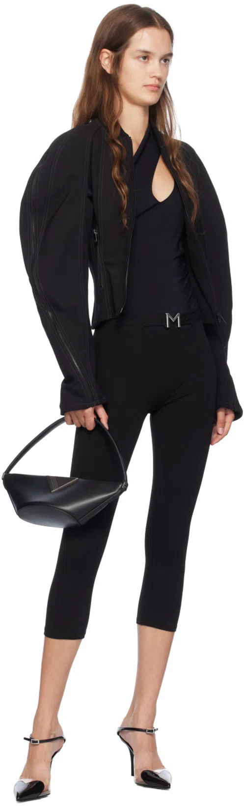 ATTICO Piccola Leather Shoulder Bag In Black