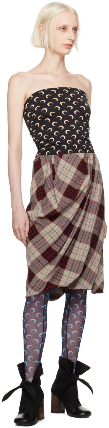 MARINE SERRE Moon Printed Jersey Sleeveless Tube Top In Multi