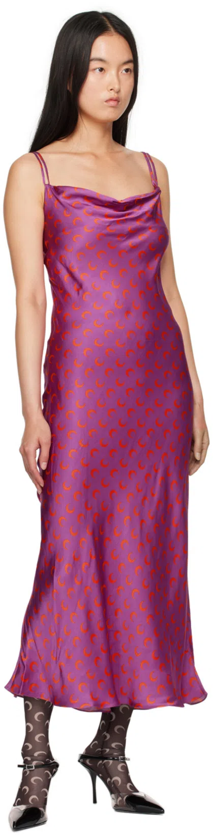 MARINE SERRE Brown Moon Print Mesh Tights