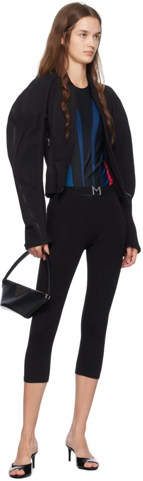 ATTICO Piccola Leather Shoulder Bag In Black