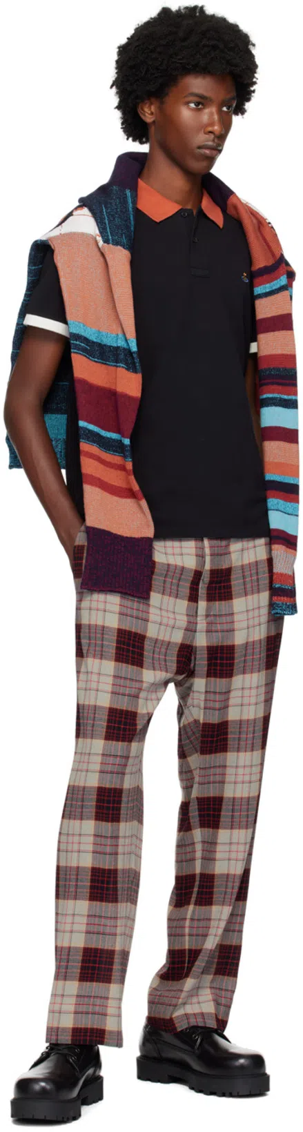 VIVIENNE WESTWOOD Straight Checkered Slim Cut Trousers In Red