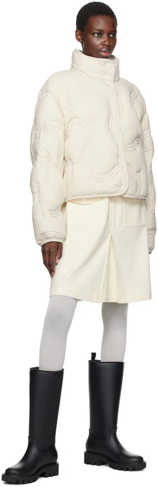 MONCLER Rubber Kickstream Boots With Drawstring In Black