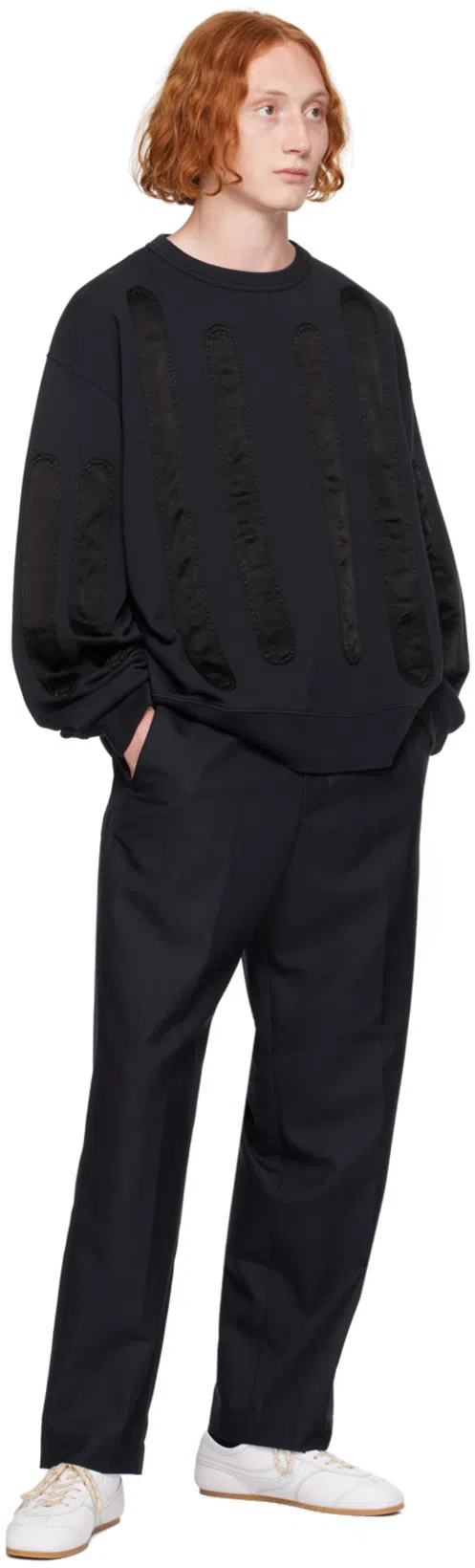 DRIES VAN NOTEN White Mock Neck Long Sleeve T-shirt In 1 White